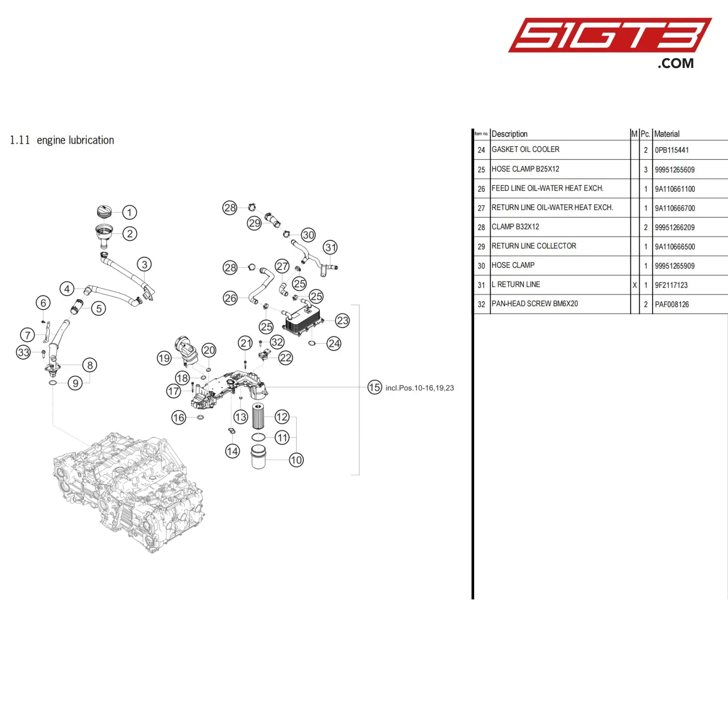 Filter Element - 0Pb115466A [Porsche 718 Cayman Gt4 Clubsport] Engine Lubrication
