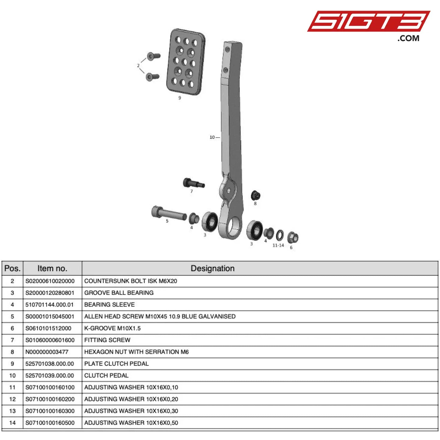 Fitting Screw - S01060000601600 [Mercedes-Amg Gt4] Clutch Pedal