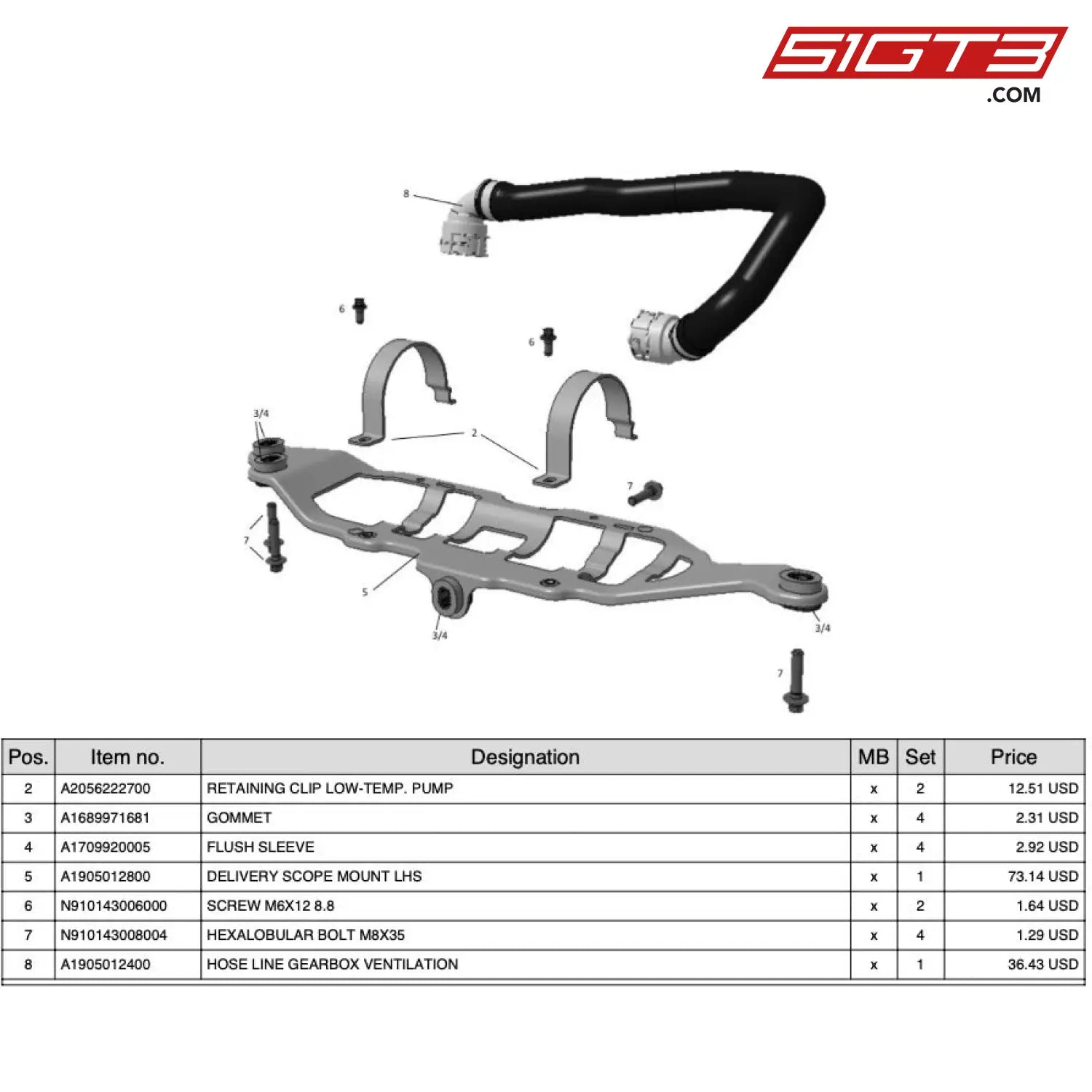 Flush Sleeve - A1709920005 [Mercedes-Amg Gt4] Mount Pumps With Connector