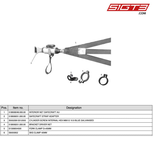 Fork Clamp D=45Mm - S1308004500 [Mercedes-Amg Gt4] Racing Net Lhs