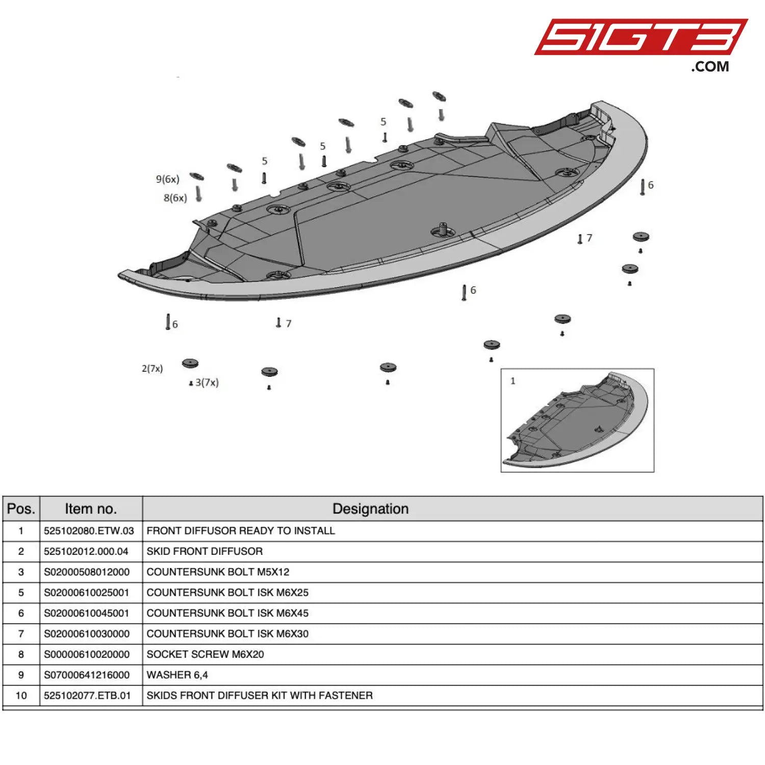 Front Diffusor Ready To Install - 525102080.Etw.03 [Mercedes-Amg Gt4] Front Diffusor