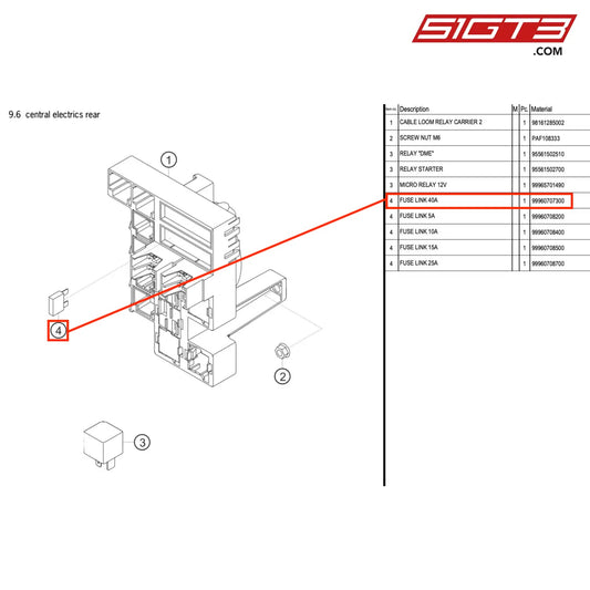 FUSE LINK 40A - 99960707300 [PORSCHE 718 Cayman GT4 RS Clubsport]