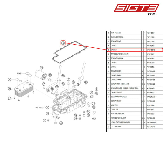 Gasket - 0Pb115476D [Porsche 718 Cayman Gt4 Rs Clubsport] Oil Pump Housing