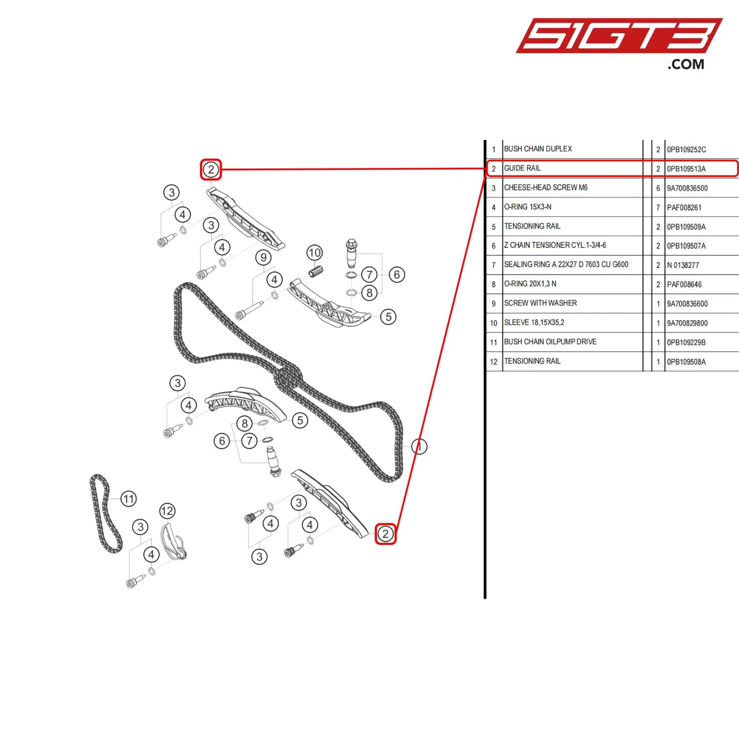 Guide Rail - 0Pb109513A [Porsche 718 Cayman Gt4 Rs Clubsport] Timing Chain