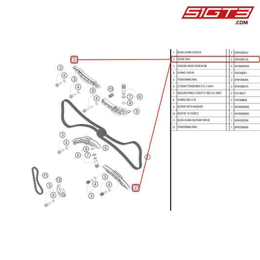 Guide Rail - 0Pb109513A [Porsche 718 Cayman Gt4 Rs Clubsport] Timing Chain