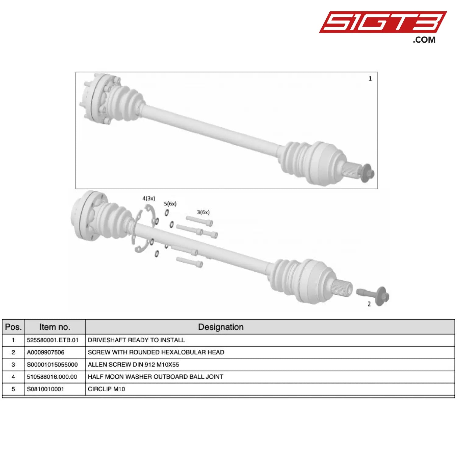 Half Moon Washer Outboard Ball Joint - 510588016.000.00 [Mercedes-Amg Gt4] Drive Shafts