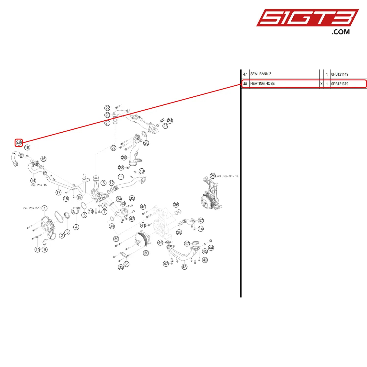 Heating Hose - 0Pb121379 [Porsche 718 Cayman Gt4 Rs Clubsport] Engine Water Circuit