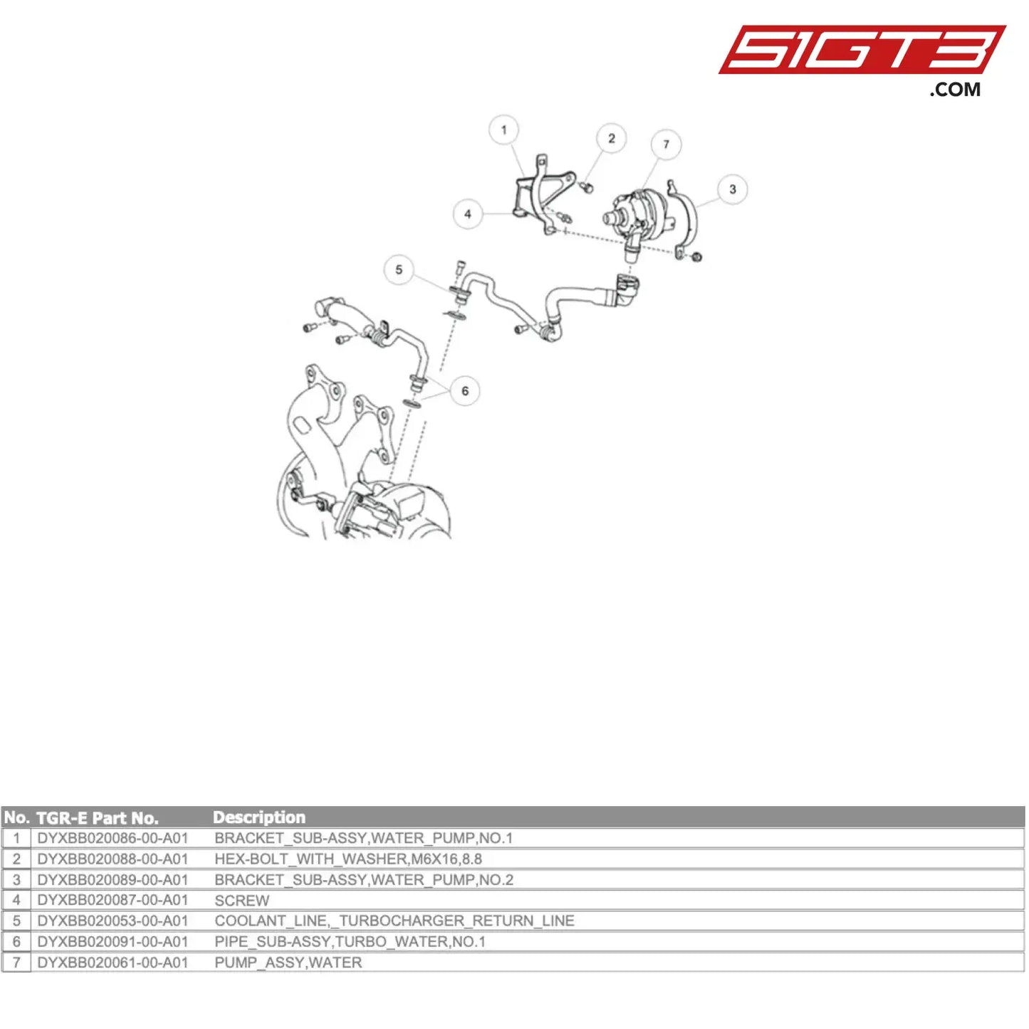 Hex-Bolt_With_Washer M6X16 8.8 - Dyxbb020088-00-A01 [Gr Supra Gt4 Evo] Water Pump Turbo