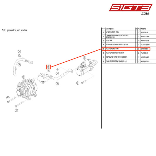 HEX-HEAD NUT M8 - N  10609207 [PORSCHE 718 Cayman GT4 RS Clubsport]