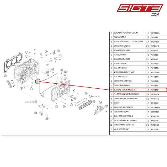 Hex-Head Screw Bm6X80 10.9 - Paf008137 [Porsche 718 Cayman Gt4 Rs Clubsport] Cylinder Head Right