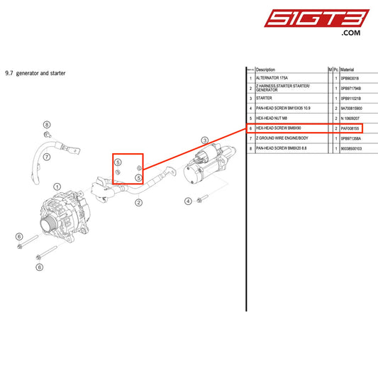 HEX-HEAD SCREW BM8X90 - PAF008155 [PORSCHE 718 Cayman GT4 RS Clubsport]