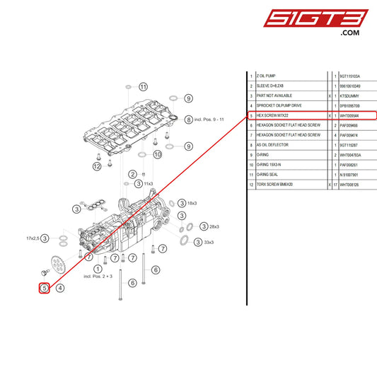 Hex Screw M7X22 - Wht009544 [Porsche 718 Cayman Gt4 Rs Clubsport] Oil Pump