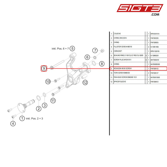Hexagon Head Screw Bm 8X75 10.9 - Paf008153 [Porsche 718 Cayman Gt4 Rs Clubsport] Central Oil Supply