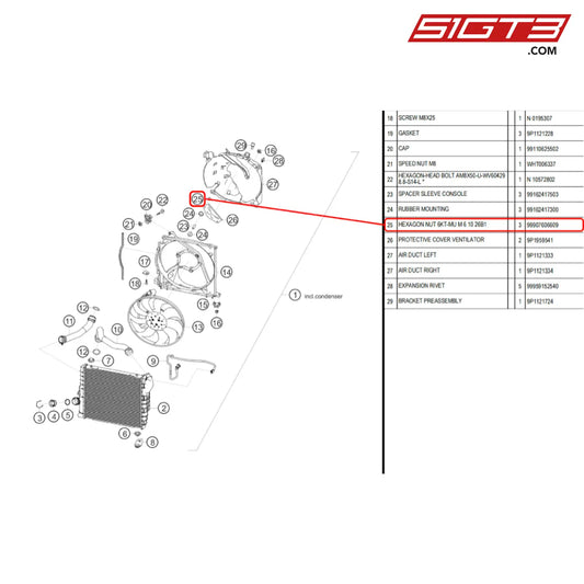 Hexagon Nut 6Kt-Mu M 6 10 26B1 - 99907606609 [Porsche 718 Cayman Gt4 Rs Clubsport] Water Cooler
