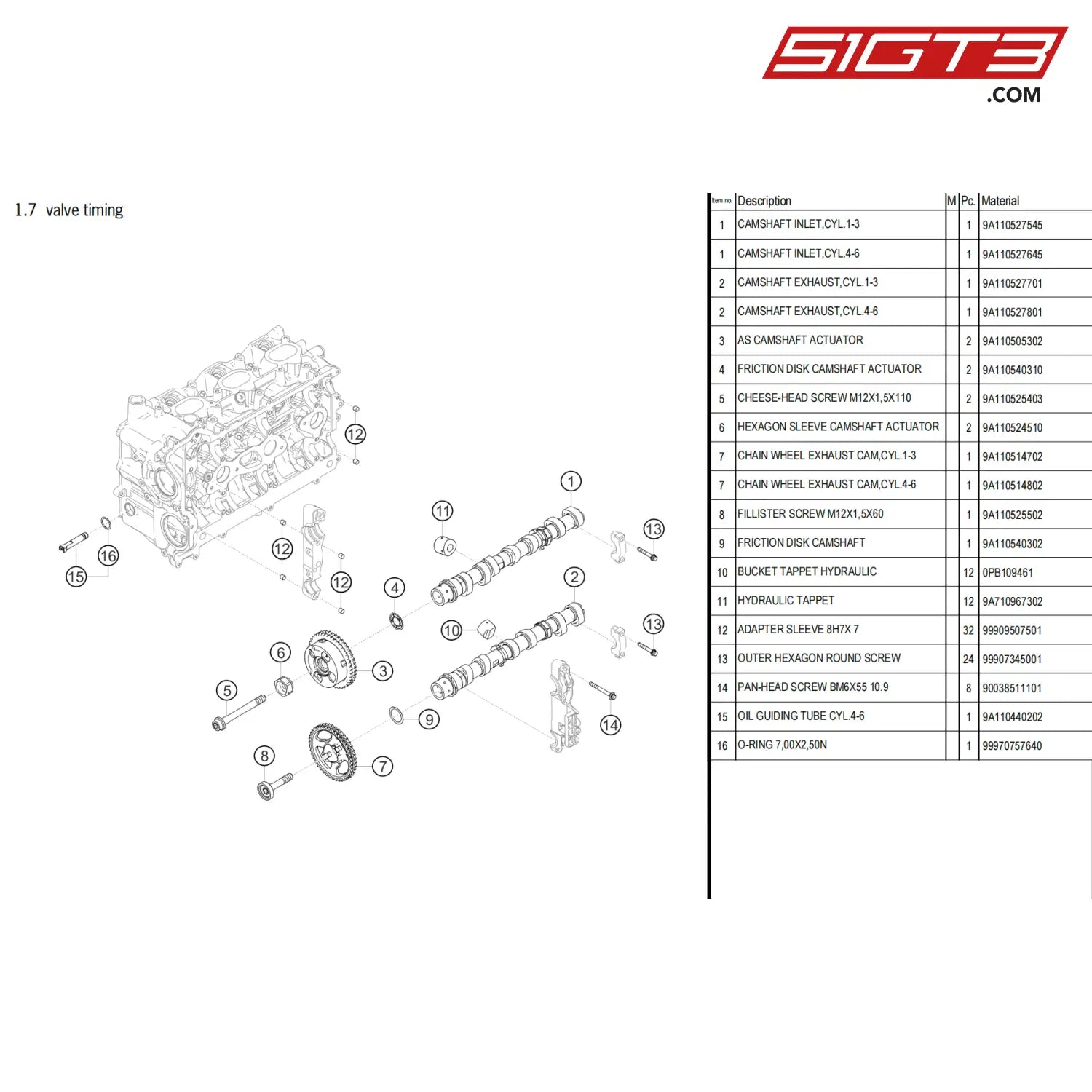 Hexagon Sleeve Camshaft Actuator - 9A110524510 [Porsche 718 Cayman Gt4 Clubsport] Valve Timing
