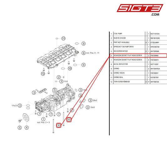 Hexagon Socket Flat Head Screw - Paf009466 [Porsche 718 Cayman Gt4 Rs Clubsport] Oil Pump