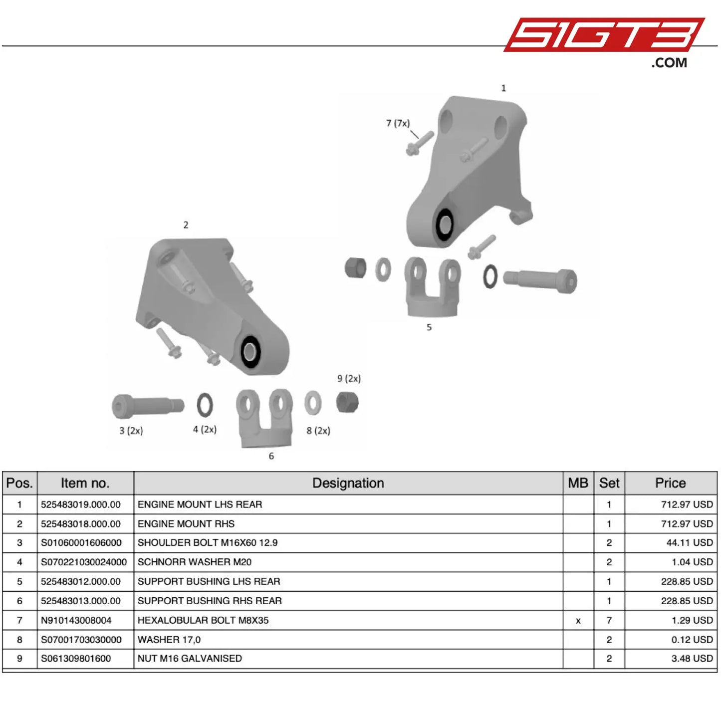 Hexalobular Bolt M8X35 - N910143008004 [Mercedes-Amg Gt4] Engine Mount