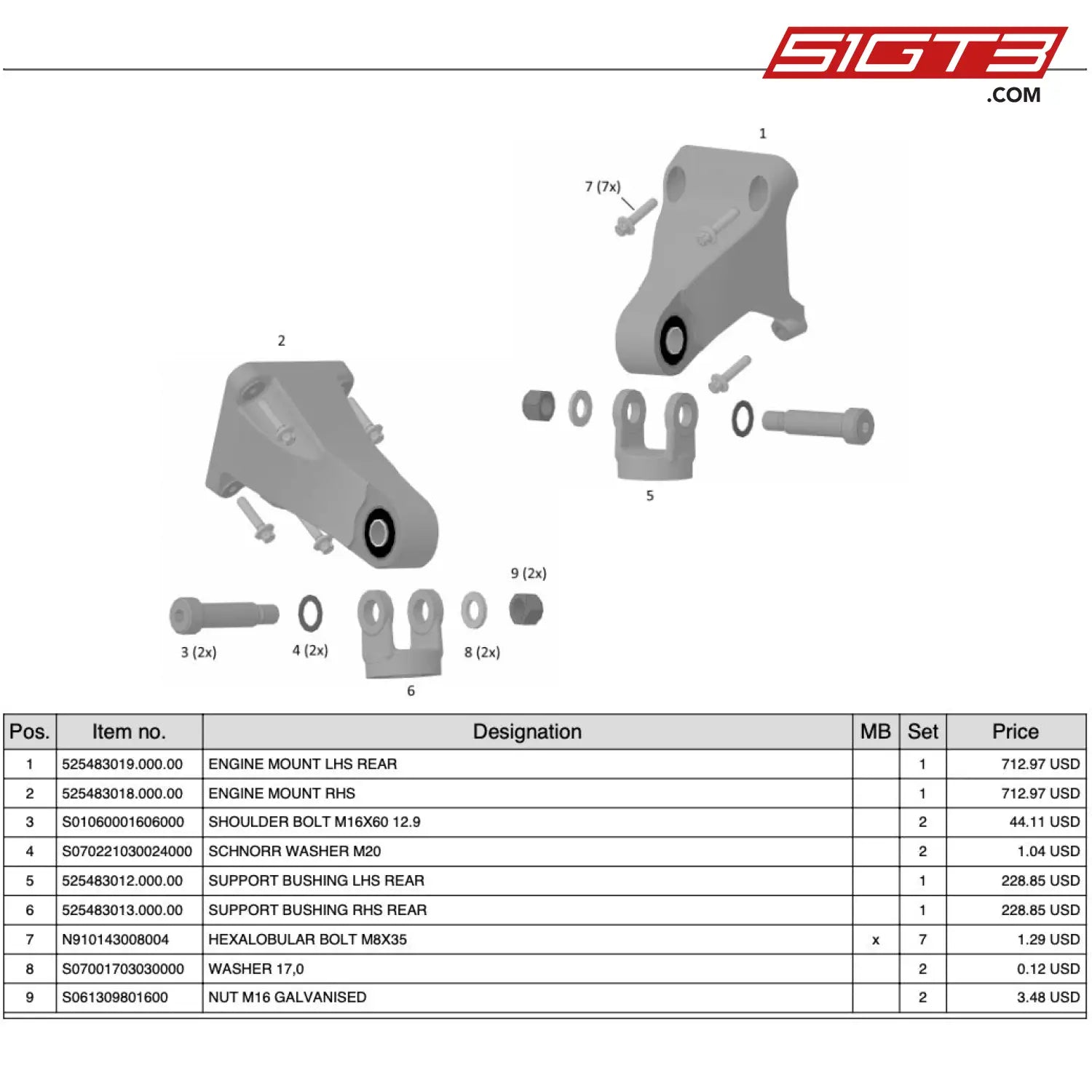 Hexalobular Bolt M8X35 - N910143008004 [Mercedes-Amg Gt4] Engine Mount