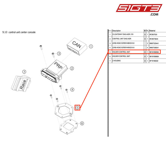 HOLDER CONTROL UNIT - 9816185658A [PORSCHE 718 Cayman GT4 RS Clubsport]