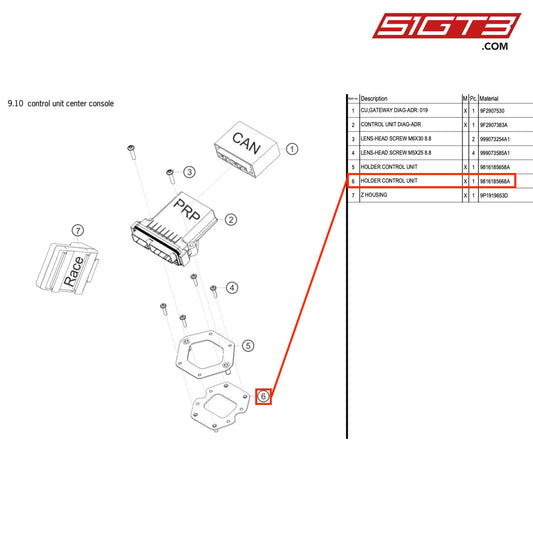 HOLDER CONTROL UNIT - 9816185668A [PORSCHE 718 Cayman GT4 RS Clubsport]