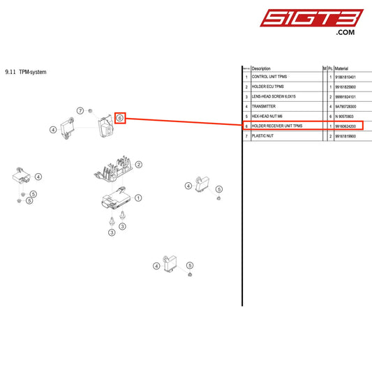 HOLDER RECEIVER UNIT TPMS - 99160624200 [PORSCHE 718 Cayman GT4 RS Clubsport]