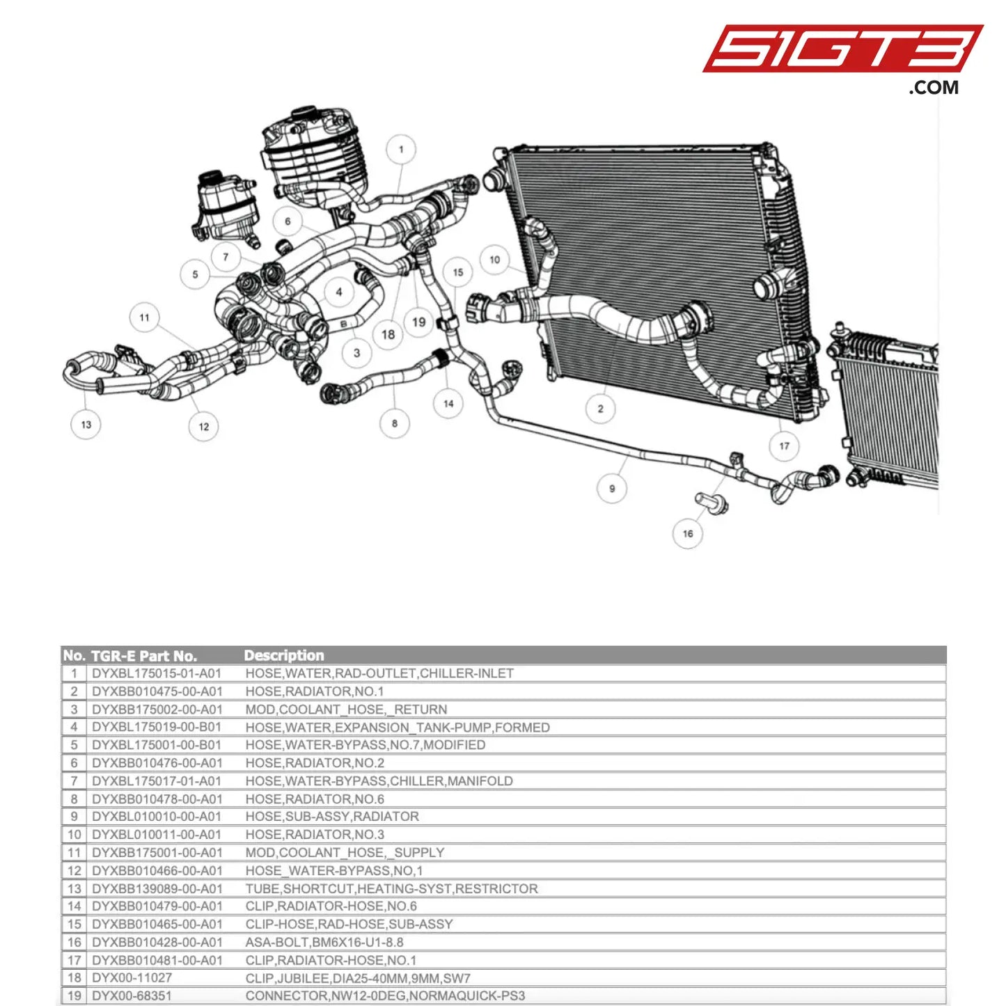 Hose_Water-Bypass No 1 - Dyxbb010466-00-A01 [Gr Supra Gt4 Evo] Engine Cooling Hoses