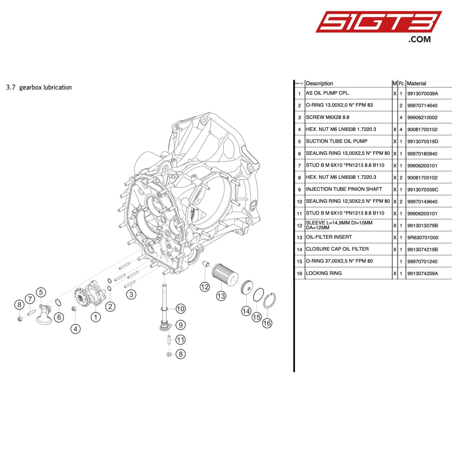 Injection Tube Pinion Shaft - 9913070559C [Porsche 911 Gt3 R Type 991 (Gen 1)] Gearbox Lubrication
