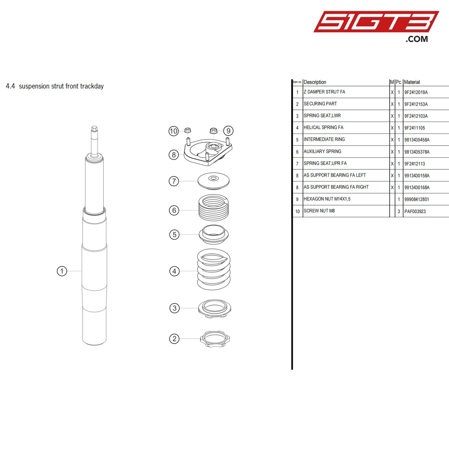 Intermediate Ring - 9813435458A [Porsche 718 Cayman Gt4 Clubsport] Suspension Strut Front Trackday