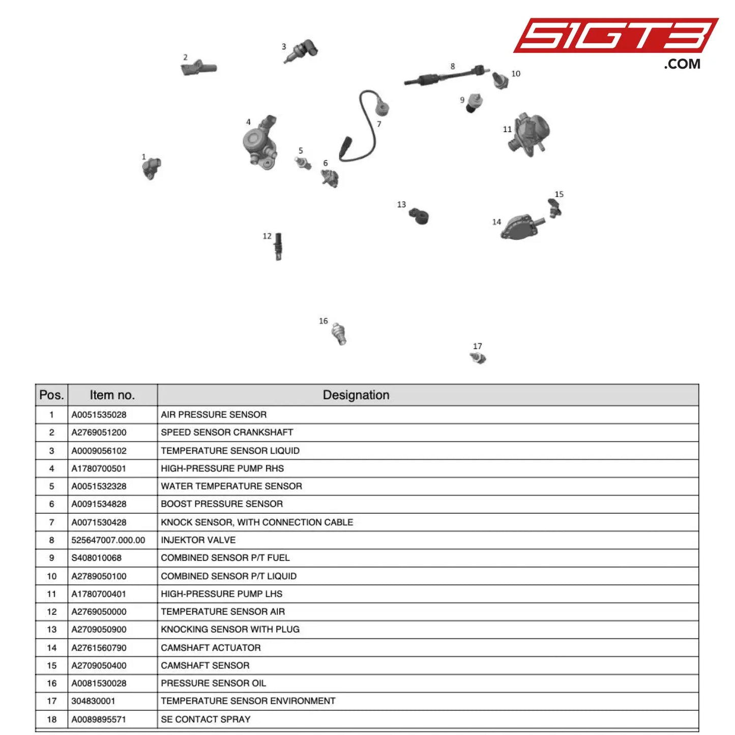 Knock Sensor With Connection Cable - A0071530428 [Mercedes-Amg Gt4] Sensor System