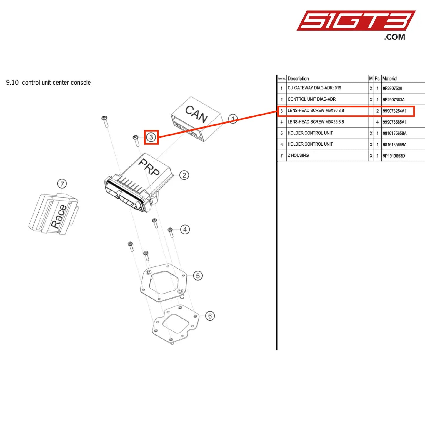 LENS-HEAD SCREW M5X25 8.8 - 999073585A1 [PORSCHE 718 Cayman GT4 RS Clubsport]