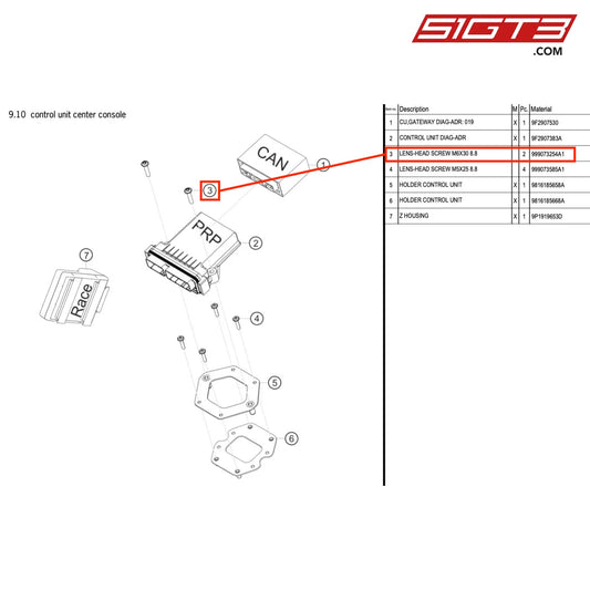 LENS-HEAD SCREW M5X25 8.8 - 999073585A1 [PORSCHE 718 Cayman GT4 RS Clubsport]