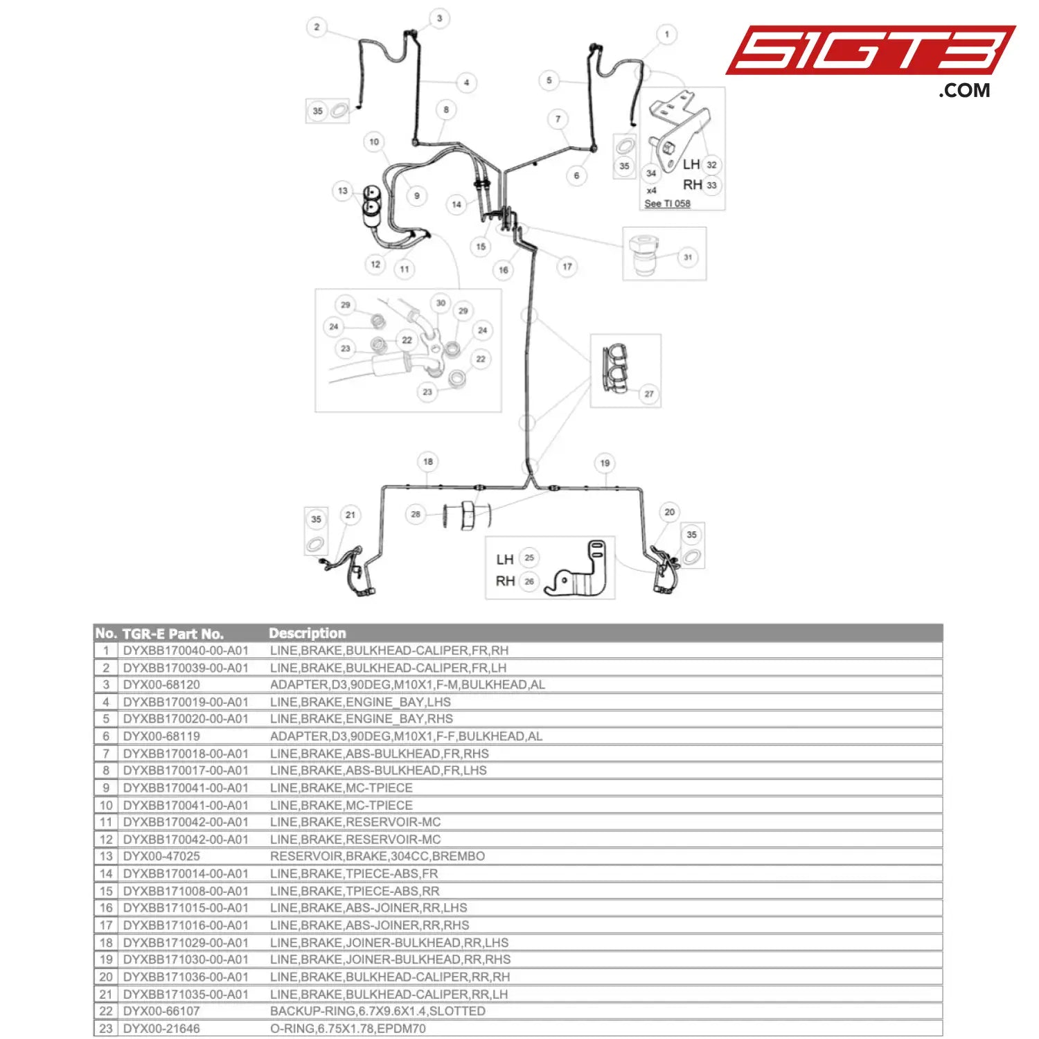 Line Brake Joiner-Bulkhead Rr Lhs - Dyxbb171029-00-A01 [Gr Supra Gt4 Evo] Brake Lines