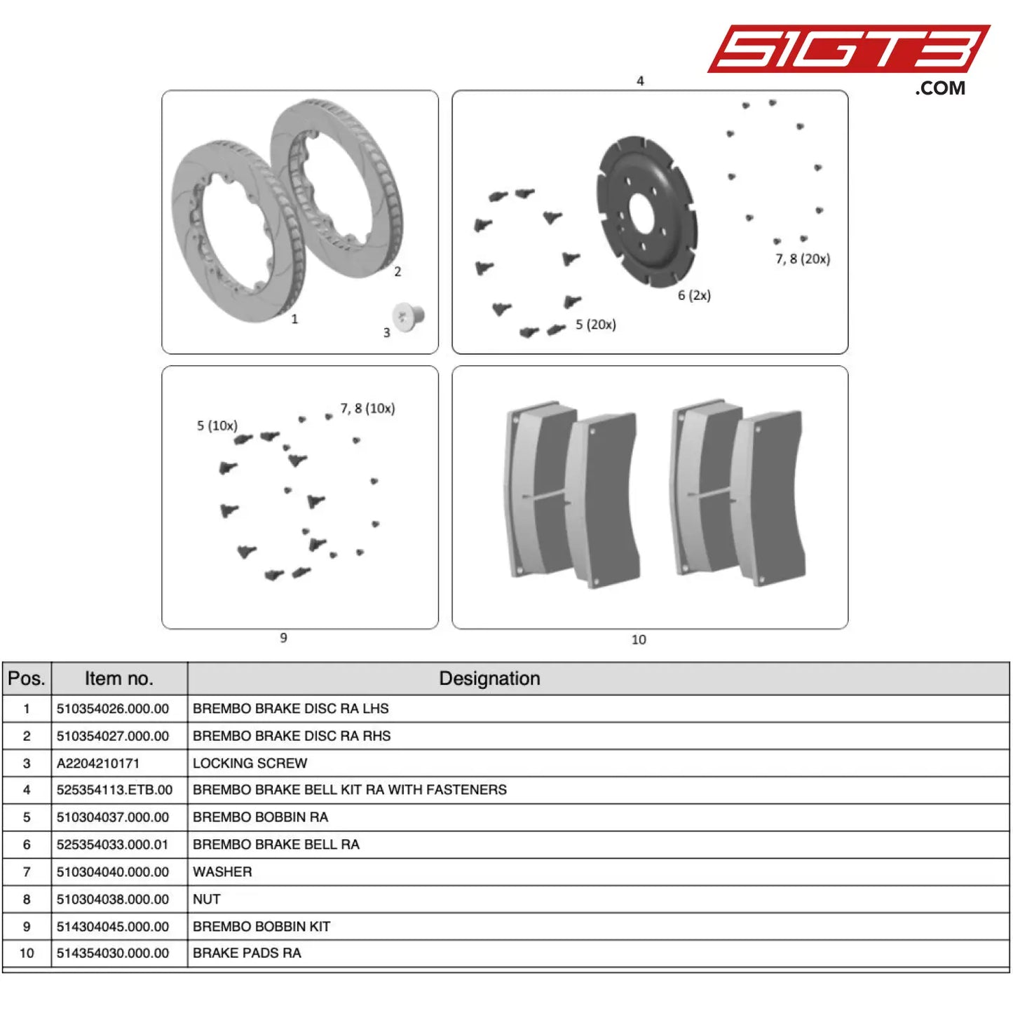 Locking Screw - A2204210171 [Mercedes-Amg Gt4] Brembo Brake Discs Ra