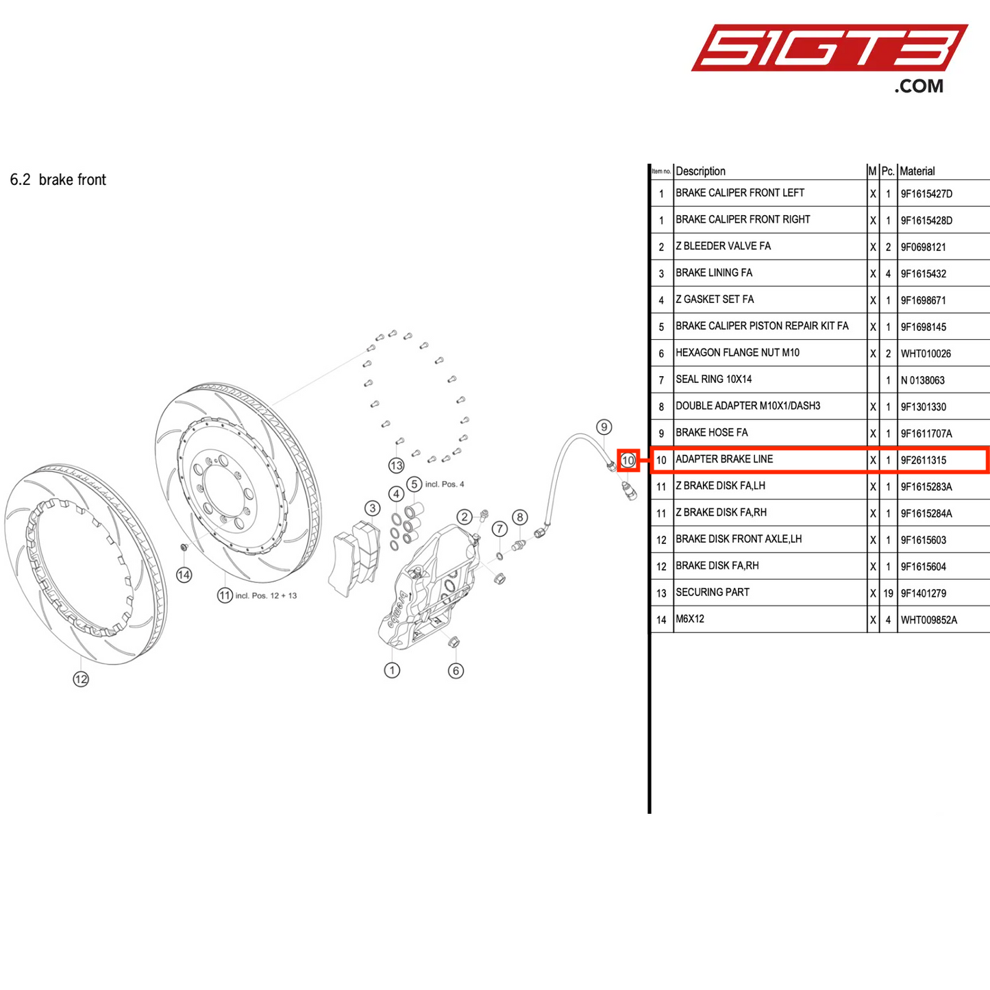 ADAPTER BRAKE LINE - 9F2611315 [PORSCHE 992.1 GT3 Cup]