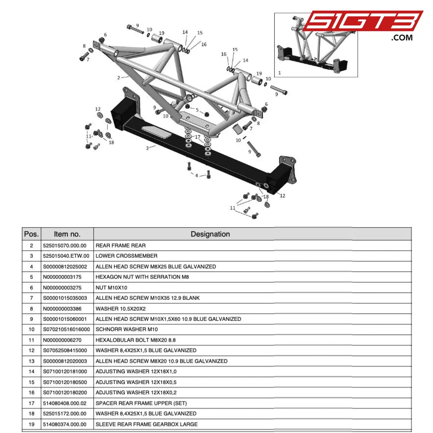 Lower Crossmember - 525015040.Etw.00 [Mercedes-Amg Gt4] Rear Frame