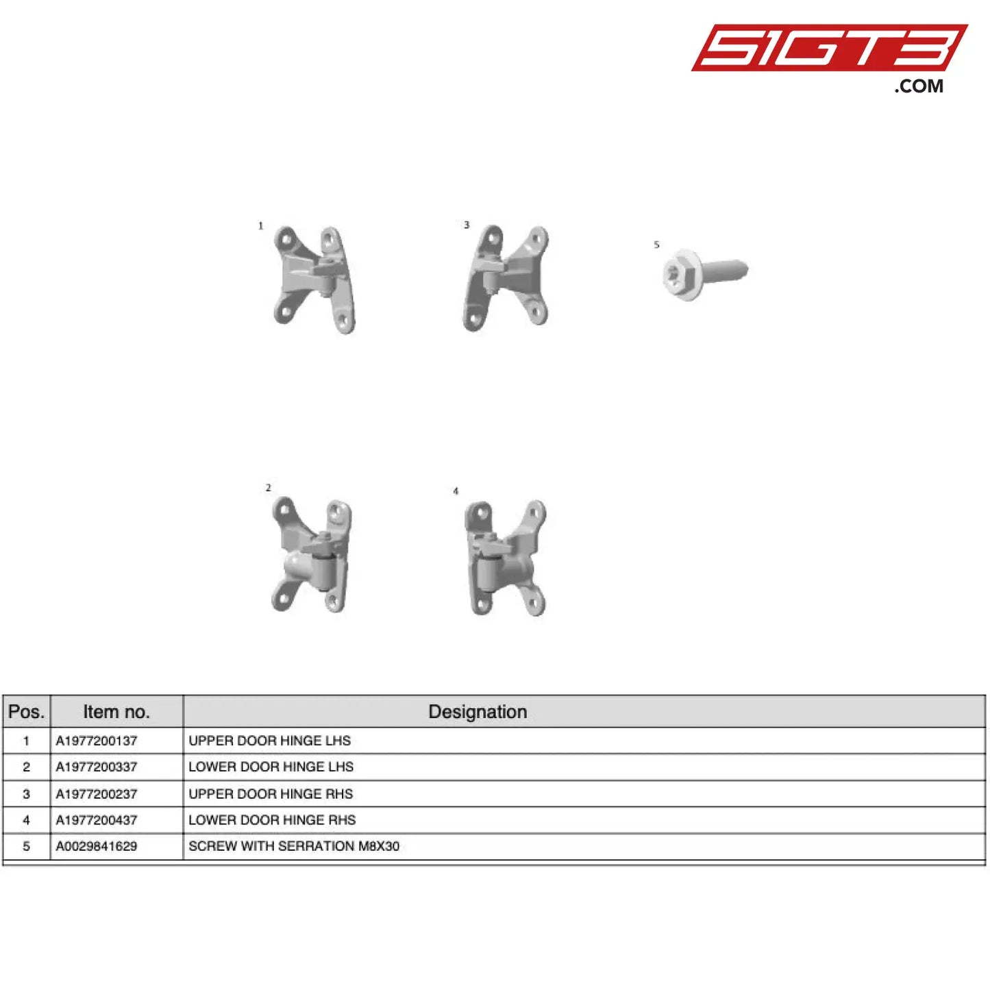 Lower Door Hinge Lhs - A1977200337 [Mercedes-Amg Gt4] Door Hinges