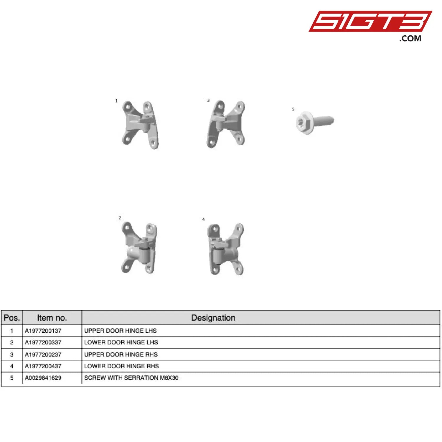 Lower Door Hinge Lhs - A1977200337 [Mercedes-Amg Gt4] Door Hinges