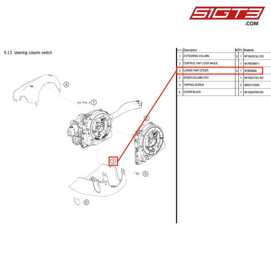 LOWER PART,STEER. - 9F0858566 [PORSCHE 718 Cayman GT4 RS Clubsport]