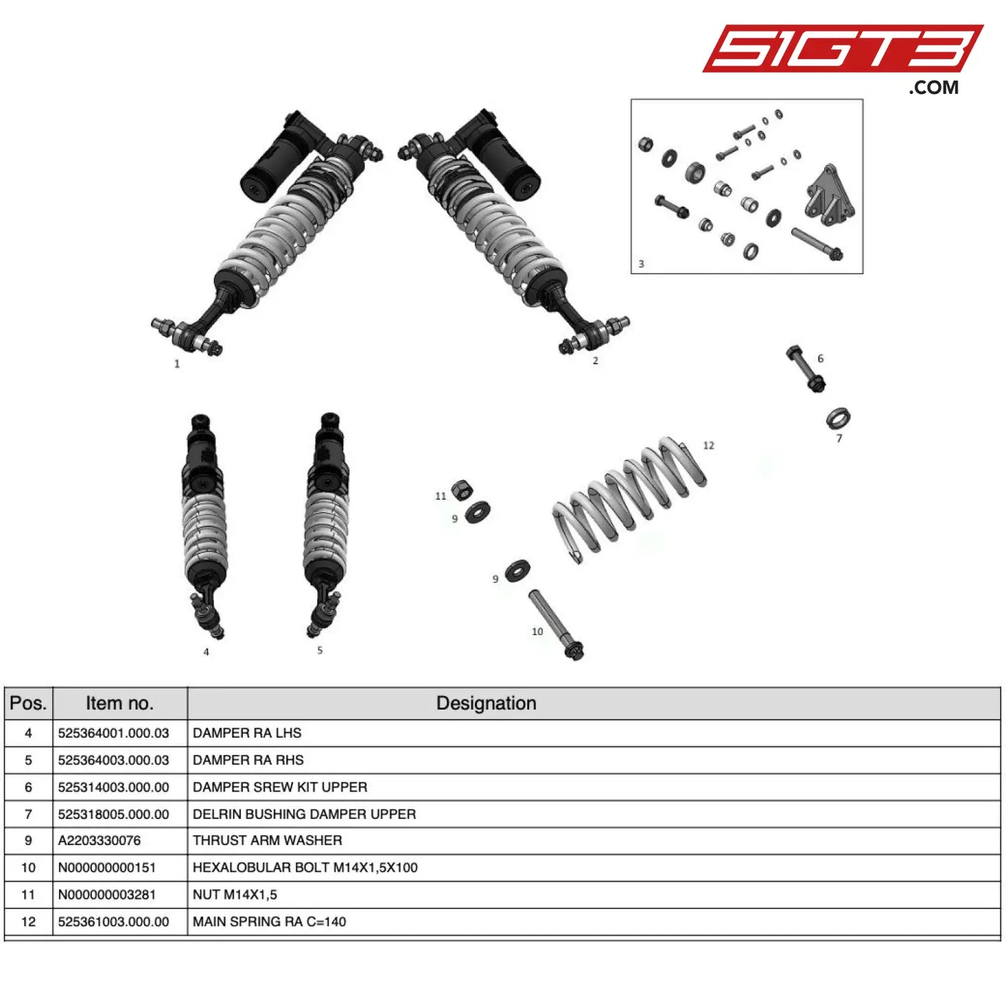 Main Spring Ra C=140 - 525361003.000.00 [Mercedes-Amg Gt4] Springs And Shock Absorbers