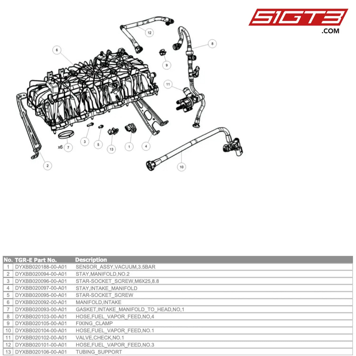 Manifold Intake - Dyxbb020092-00-A01 [Gr Supra Gt4 Evo] Intake Manifold & Hoses