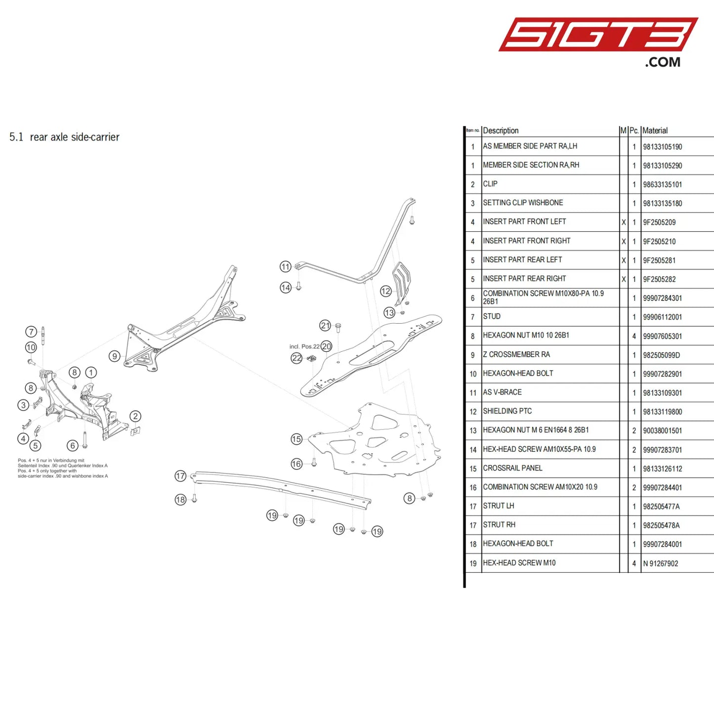 Member Side Section Ra Rh - 98133105290 [Porsche 718 Cayman Gt4 Clubsport] Rear Axle Side-Carrier