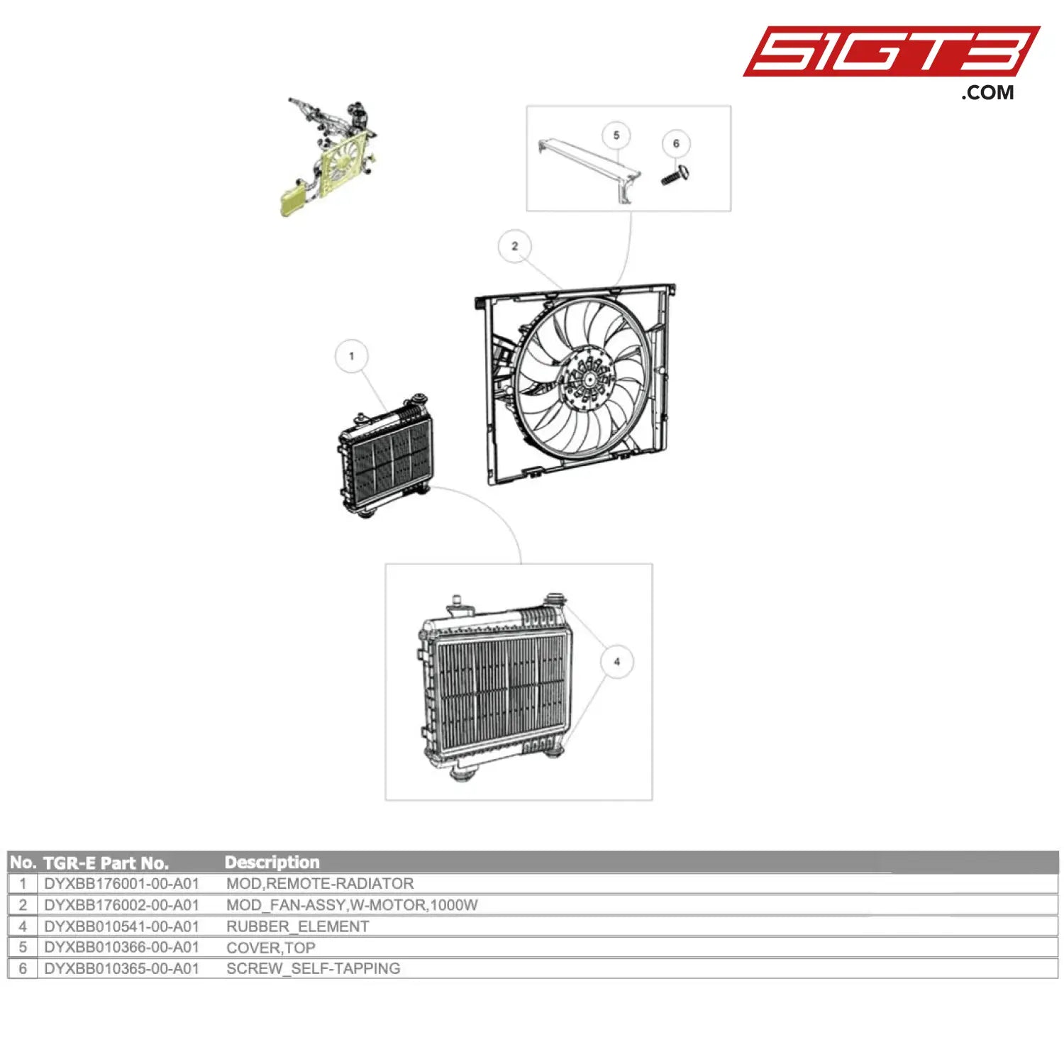 Mod Remote-Radiator - Dyxbb176001-00-A01 [Gr Supra Gt4 Evo] Radiator Assy 2