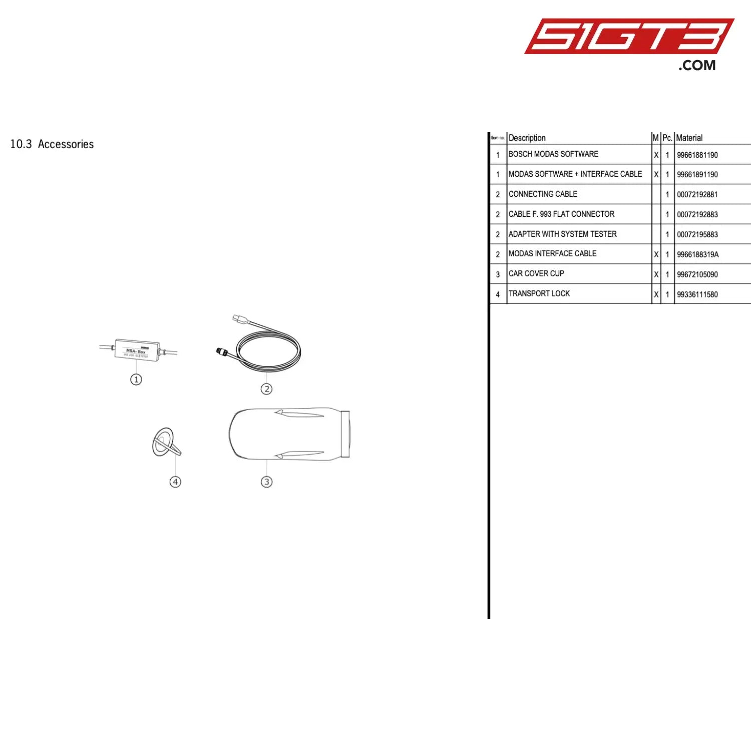 Modas Interface Cable - 9966188319A [Porsche 911 Gt3 Cup Type 996] Accessories