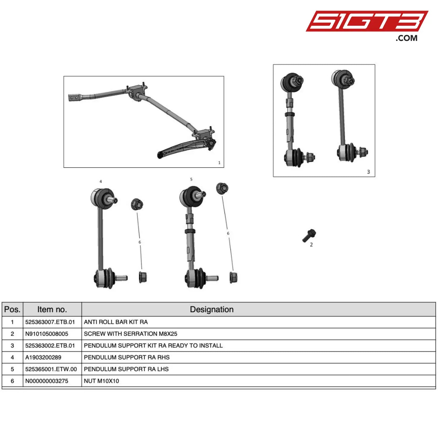 Nut M10X10 - N000000003275 [Mercedes-Amg Gt4] Anti Roll Bar Ra