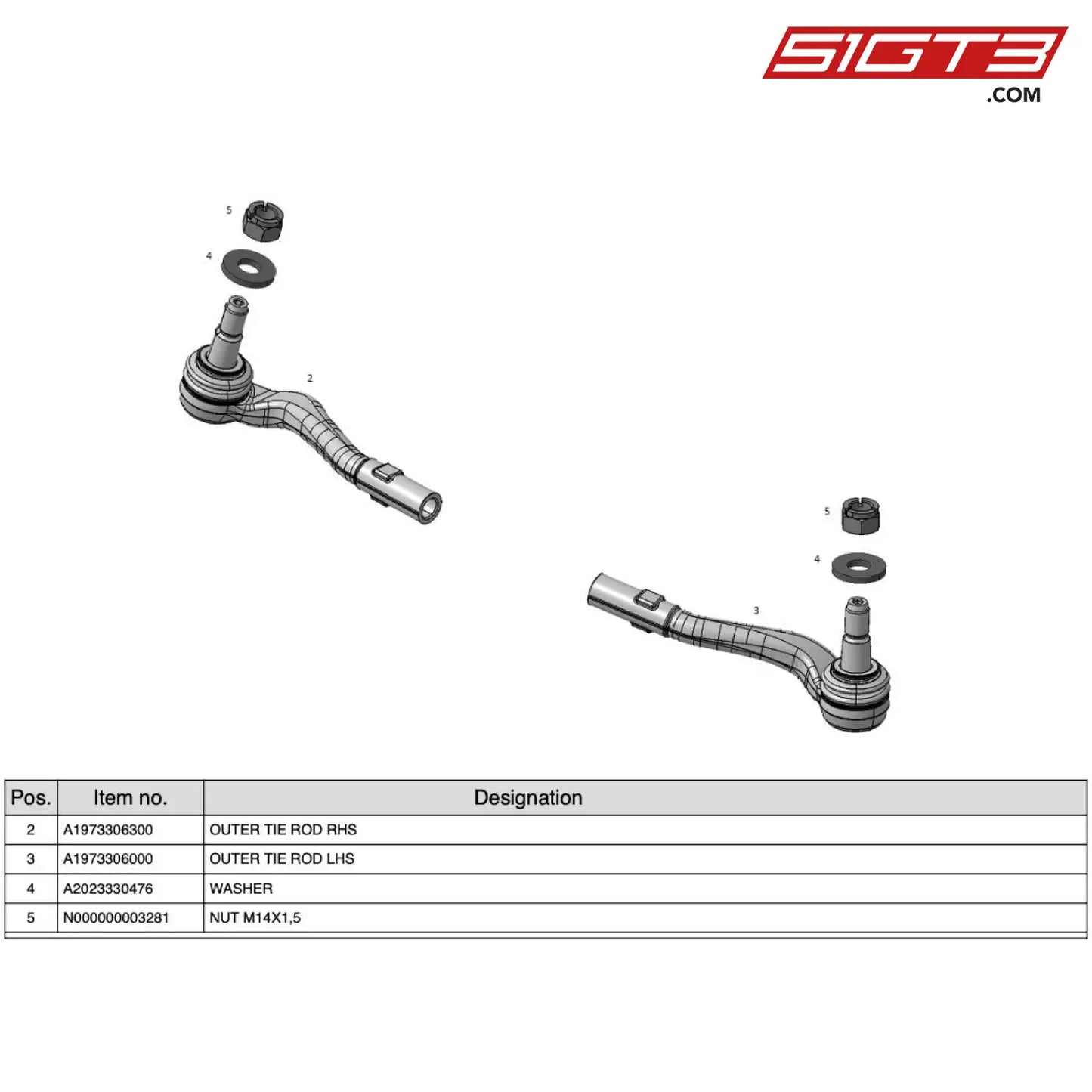 Nut M14X1 5 - N000000003281 [Mercedes-Amg Gt4] Tie Rod Fa