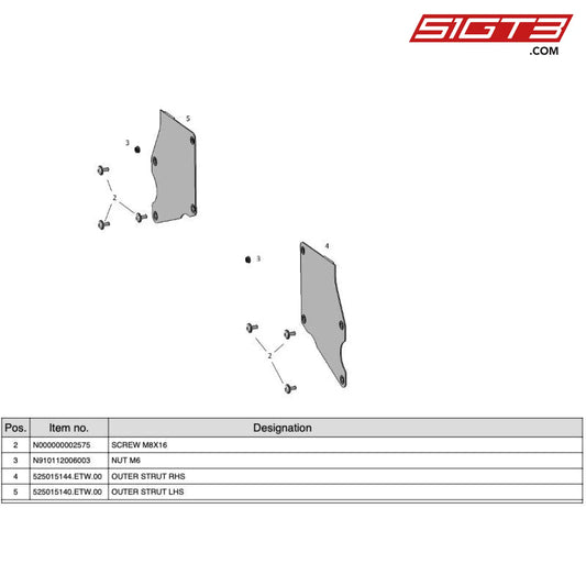 Nut M6 - N910112006003 [Mercedes-Amg Gt4] Outer Strut