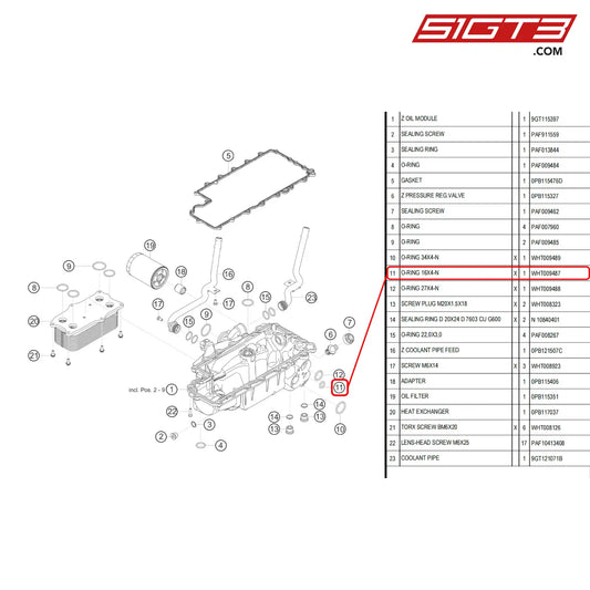 O-Ring 16X4-N - Wht009487 [Porsche 718 Cayman Gt4 Rs Clubsport] Oil Pump Housing