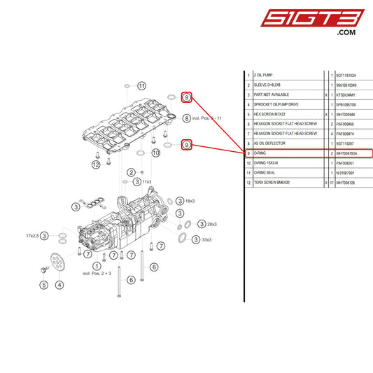 O-Ring 23X3 - Wht004793A [Porsche 718 Cayman Gt4 Rs Clubsport] Oil Pump