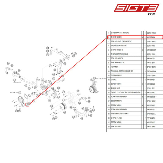 O-Ring 92X3-N - Wht009454 [Porsche 718 Cayman Gt4 Rs Clubsport] Engine Water Circuit