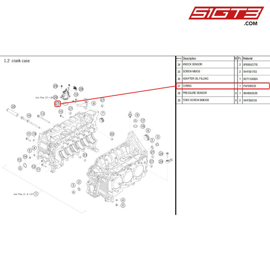 O-Ring - Paf009533 [Porsche 718 Cayman Gt4 Rs Clubsport] Crank Case
